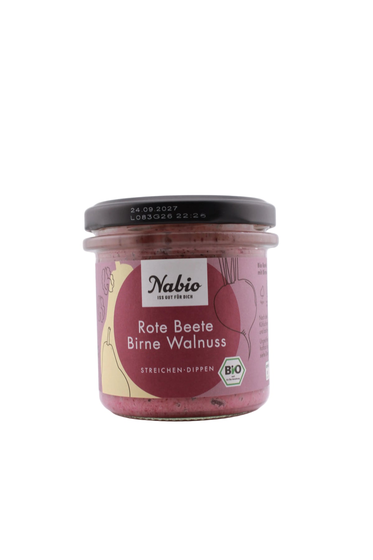 Nabio Aufstrich Rote Beete. Birne. Walnuss 135g