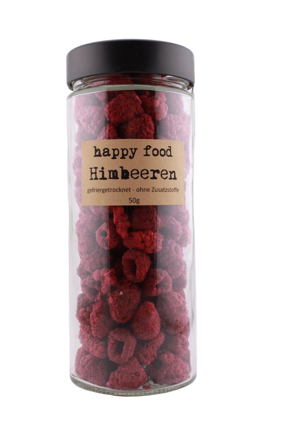 happy food Himbeeren - grosses Glas